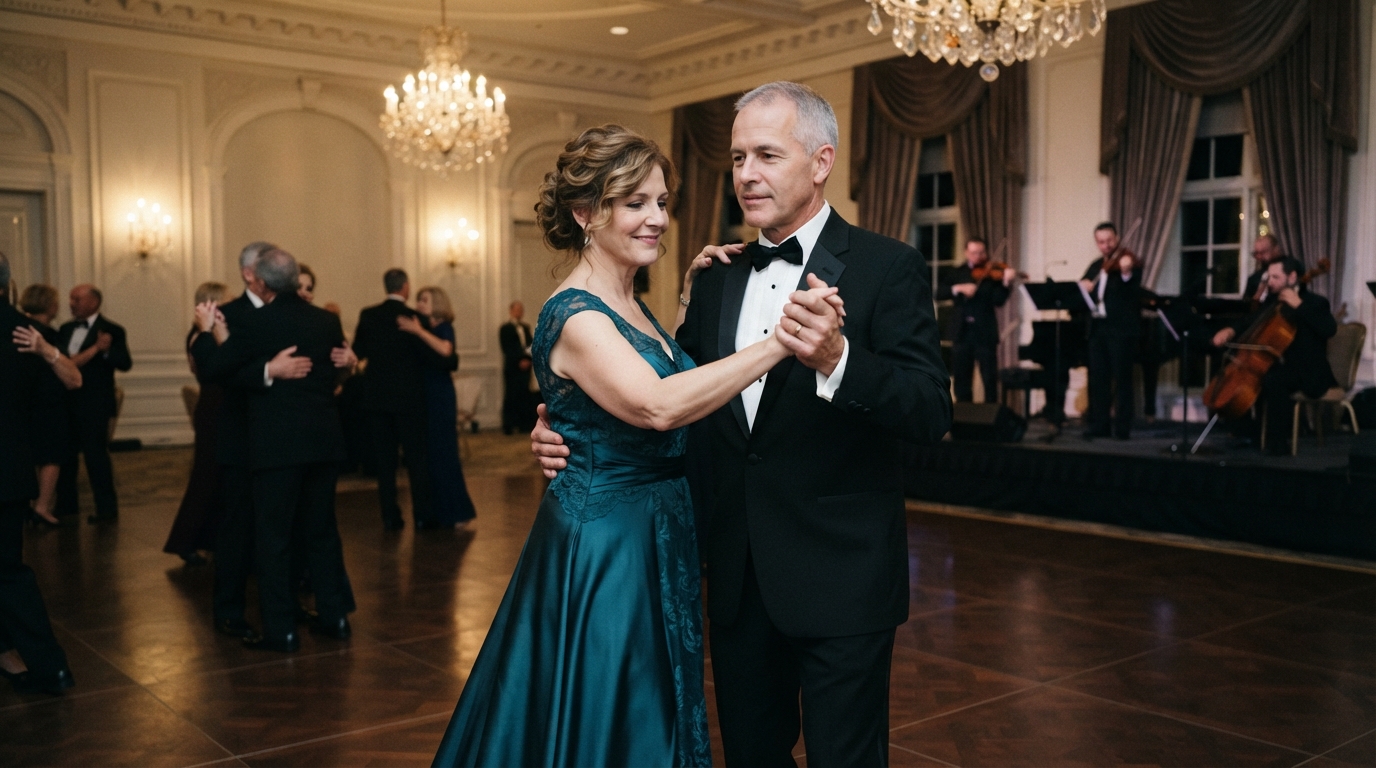 Two dancers sharing a polite dance