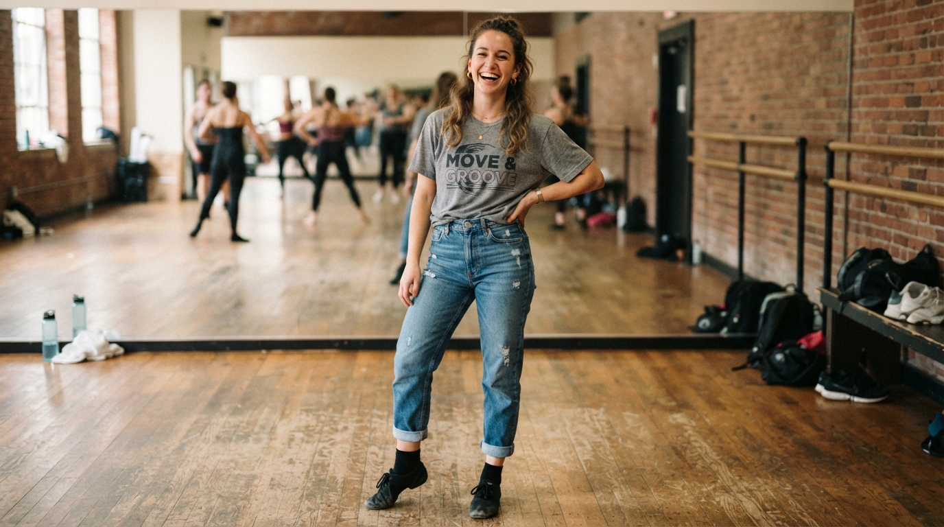 Dance shoes and casual outfit